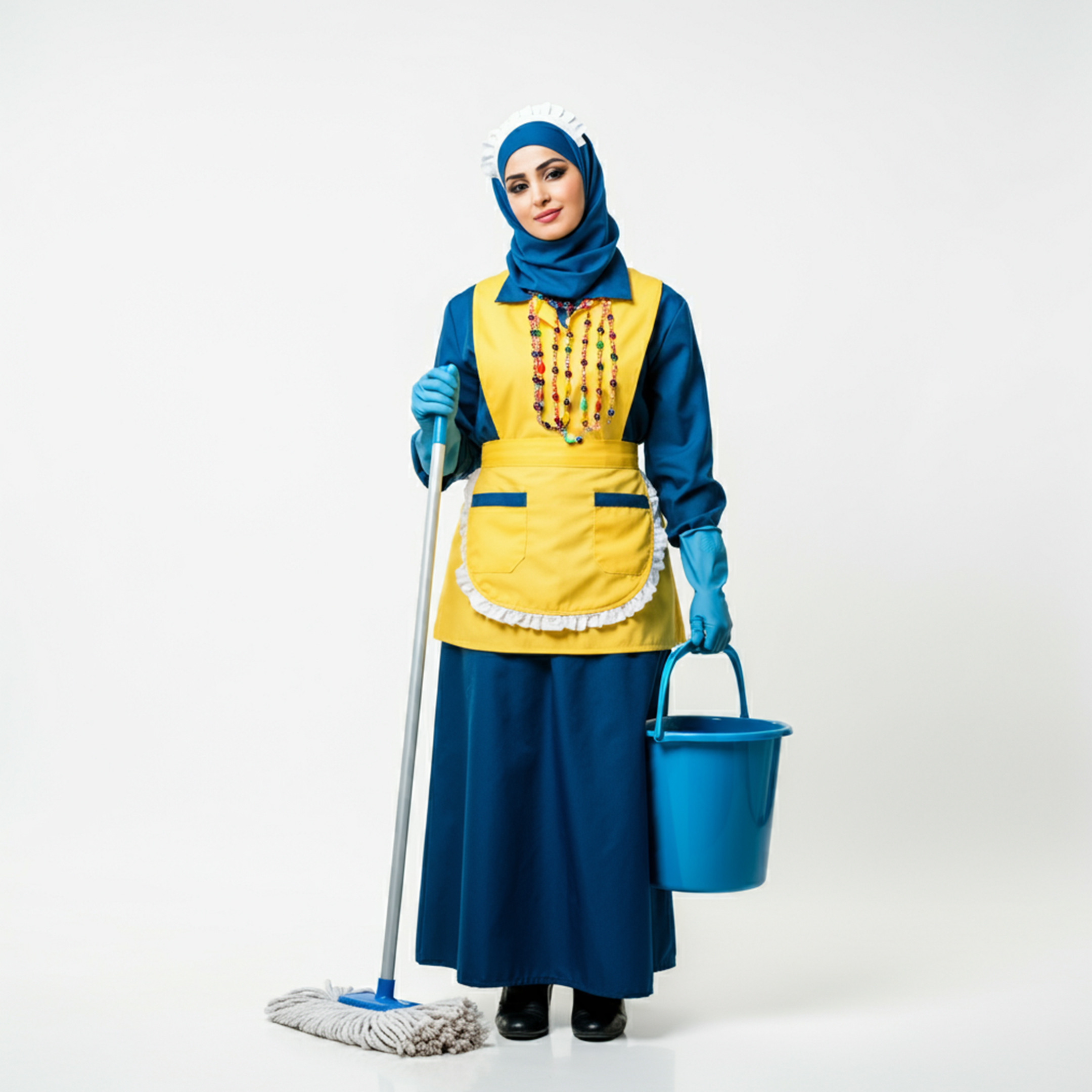 woman-blue-dress-hat-with-broom